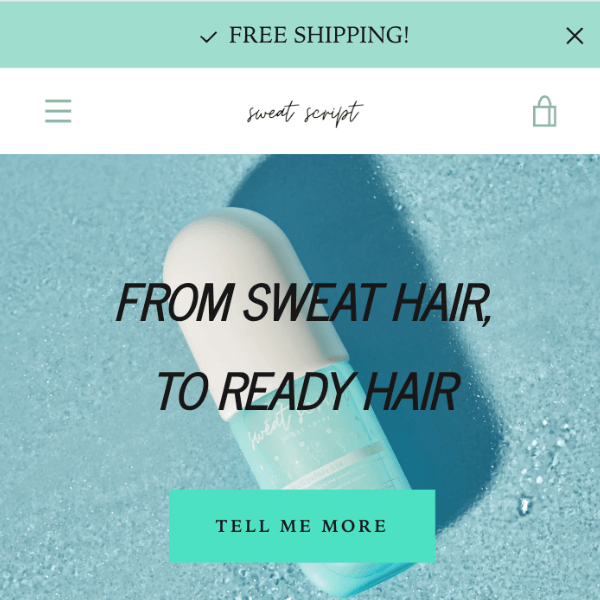 Old homepage hero: full-screen product mood photo with a "Tell me more" button