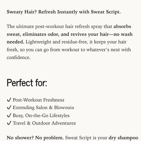 Old product description: long serif paragraphs followed by a checklist